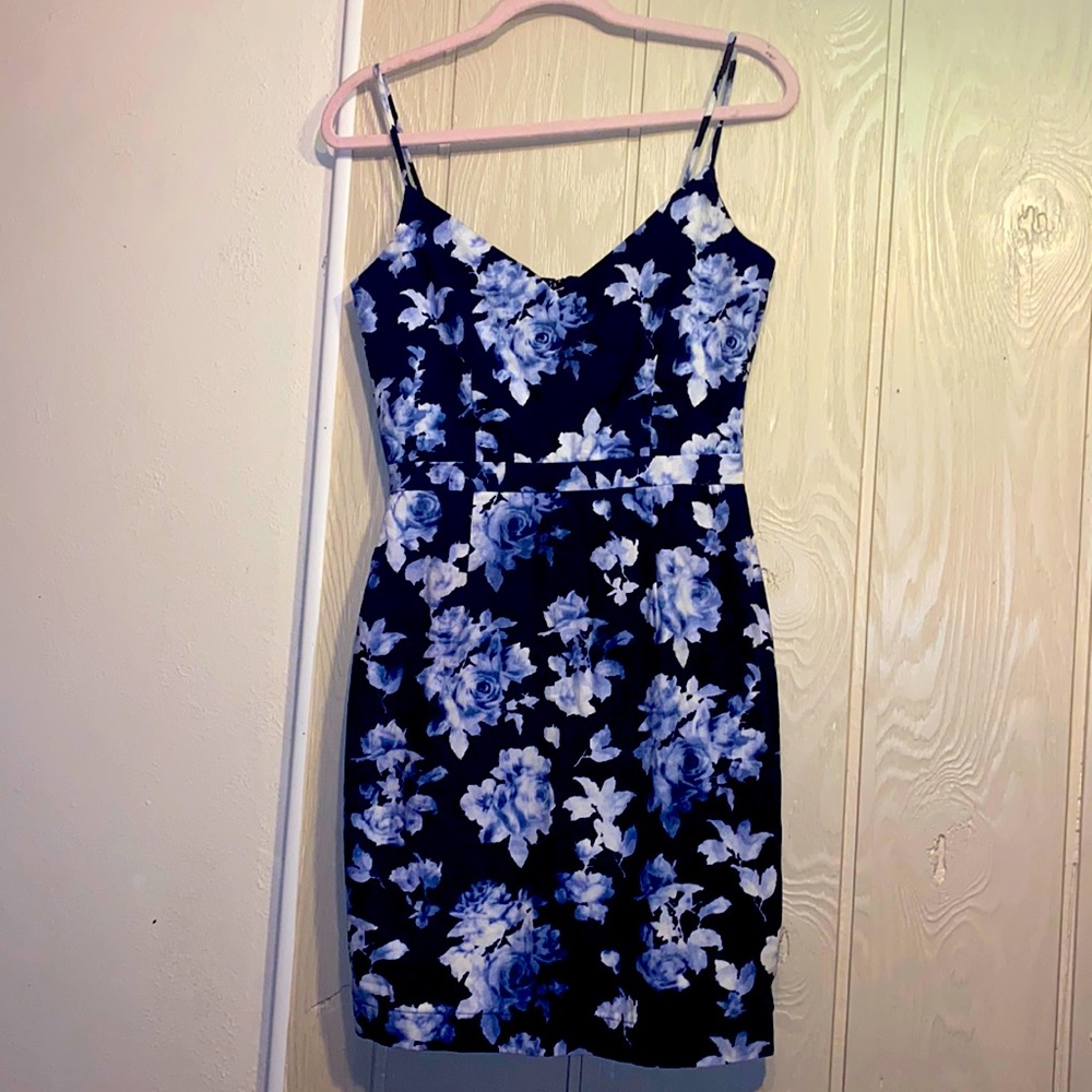 Joie brand dress in size small with dark and light blue beautiful floral design